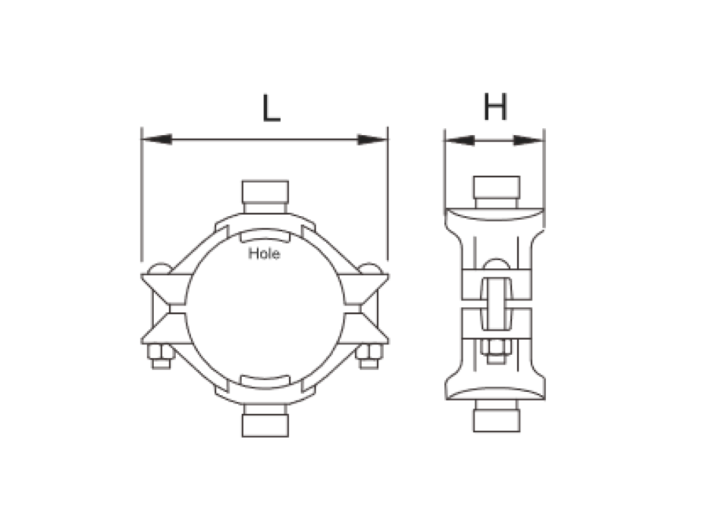 รัดแยก 4 ทาง Mechanical Cross Grooved G26